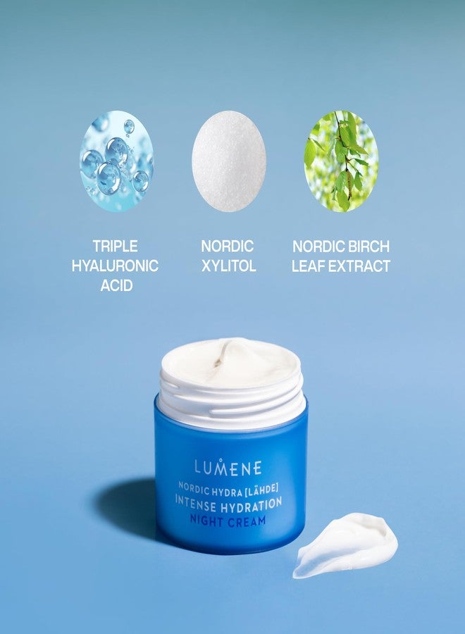 Lumene Nordic Hydra [LÄHDE] Intense Hydration Night Cream | Instant Hydration for Night Time Renewal | Plumps & Smooths Dehydrated Skin | With Organic Nordic Birch Sap | Vegan | 50ml - Image 2